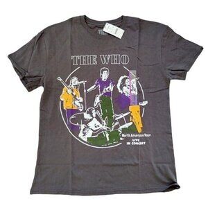 The Who North American Tour  Large Gray Concert T Shirt NWT